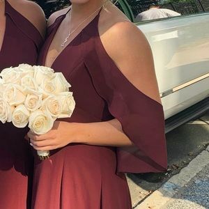 Amsale Maroon Bridesmaid Dress